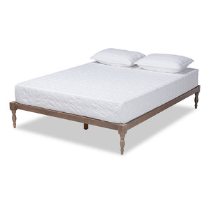 Baxton Studio Iseline Modern And Contemporary Antique Oak Finished Wood Full Size Platform Bed Frame