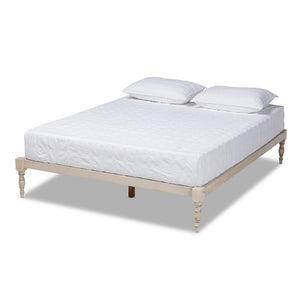 Baxton Studio Iseline Modern And Contemporary Antique White Finished Wood Queen Size Platform Bed Frame