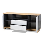 Load image into Gallery viewer, Baxton Studio Reed Mid-Century Modern Multicolor 2-Door Wood Dining Room Sideboard
