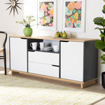 Load image into Gallery viewer, Baxton Studio Reed Mid-Century Modern Multicolor 2-Door Wood Dining Room Sideboard
