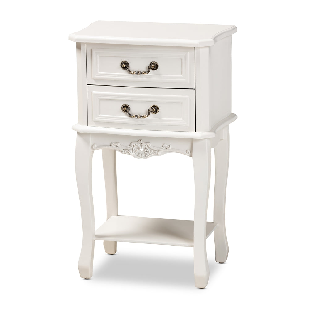 Baxton Studio Gabrielle Traditional French Country Provincial Finished 2-Drawer Wood Nightstand