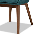 Load image into Gallery viewer, BAXTON STUDIO GILMORE MODERN AND CONTEMPORARY TEAL VELVET FABRIC UPHOLSTERED AND WALNUT BROWN FINISHED WOOD 2-PIECE DINING CHAIR SET
