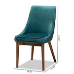 Load image into Gallery viewer, Baxton Studio Gilmore Modern And Contemporary Teal Velvet Fabric Upholstered And Walnut Brown Finished Wood 2-Piece Dining Chair Set
