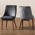 Load image into Gallery viewer, Baxton Studio Gilmore Modern And Contemporary Grey Velvet Fabric Upholstered And Walnut Brown Finished Wood 2-Piece Dining Chair Set
