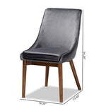 Load image into Gallery viewer, Baxton Studio Gilmore Modern And Contemporary Grey Velvet Fabric Upholstered And Walnut Brown Finished Wood 2-Piece Dining Chair Set
