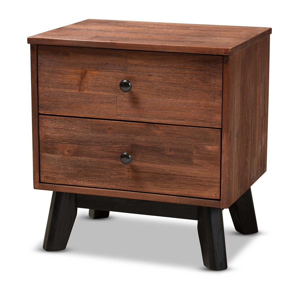 Baxton Studio Calla Modern and Contemporary Finished 2-Drawer Wood Nightstand