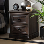 Load image into Gallery viewer, Baxton Studio Nolan Traditional Transitional Hazel Walnut Brown Finished 2-Drawer Wood Nightstand
