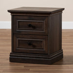 Load image into Gallery viewer, Baxton Studio Nolan Traditional Transitional Hazel Walnut Brown Finished 2-Drawer Wood Nightstand
