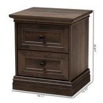 Load image into Gallery viewer, Baxton Studio Nolan Traditional Transitional Hazel Walnut Brown Finished 2-Drawer Wood Nightstand
