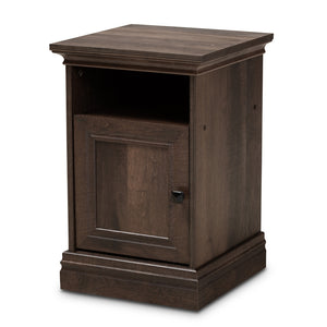 Baxton Studio Nolan Traditional Transitional Finished 1-Door Wood Nightstand