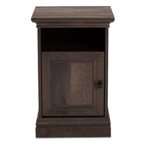 Baxton Studio Nolan Traditional Transitional Hazel Walnut Brown Finished 1-Door Wood Nightstand