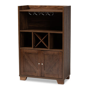 Baxton Studio Carrie Transitional Farmhouse Finished Wood Wine Storage Cabinet