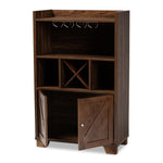 Load image into Gallery viewer, Baxton Studio Carrie Transitional Farmhouse Walnut Brown Finished Wood Wine Storage Cabinet
