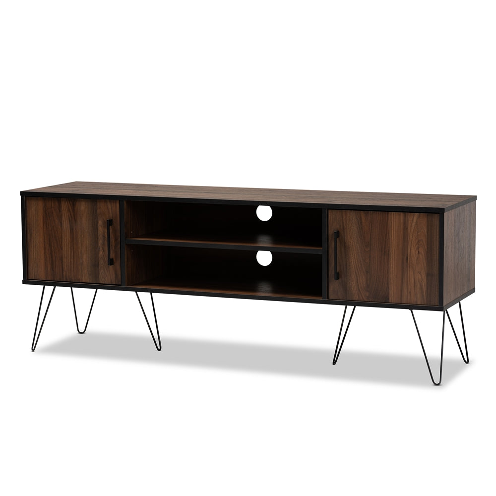 Baxton Studio Corina Mid-Century Modern Two-Tone Finished Wood TV Stand