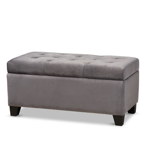 Baxton Studio Michaela Modern and Contemporary Velvet Fabric Upholstered Storage Ottoman