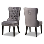 Load image into Gallery viewer, Baxton Studio Remy Modern Transitional Grey Velvet Fabric Upholstered Espresso Finished 2-Piece Wood Dining Chair Set
