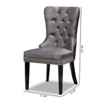 Load image into Gallery viewer, Baxton Studio Remy Modern Transitional Grey Velvet Fabric Upholstered Espresso Finished 2-Piece Wood Dining Chair Set
