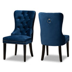 Load image into Gallery viewer, Baxton Studio Remy Modern Transitional Navy Blue Velvet Fabric Upholstered Espresso Finished 2-Piece Wood Dining Chair Set
