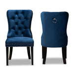 Load image into Gallery viewer, Baxton Studio Remy Modern Transitional Navy Blue Velvet Fabric Upholstered Espresso Finished 2-Piece Wood Dining Chair Set
