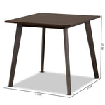 Load image into Gallery viewer, Baxton Studio Britte Mid-Century Modern Dark Oak Brown Finished Square Wood Dining Table
