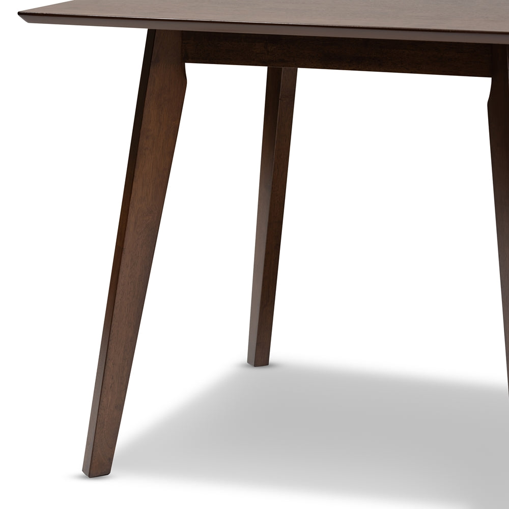 BAXTON STUDIO PERNILLE MODERN TRANSITIONAL WALNUT FINISHED SQUARE WOOD DINING TABLE