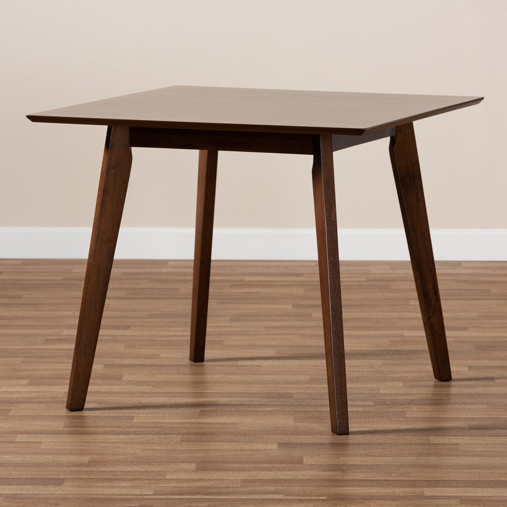 Baxton Studio Pernille Modern Transitional Walnut Finished Square Wood Dining Table