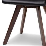 Load image into Gallery viewer, BAXTON STUDIO PERNILLE MODERN TRANSITIONAL BLACK FAUX LEATHER UPHOLSTERED WALNUT FINISHED 4-PIECE WOOD DINING CHAIR SET
