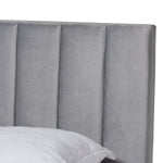 Load image into Gallery viewer, Baxton Studio Clare Glam and Luxe Velvet Fabric Upholstered Panel Bed with Channel Tufted Headboard
