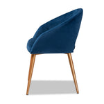 Load image into Gallery viewer, Baxton Studio Vianne Glam And Luxe Navy Blue Velvet Fabric Upholstered Gold Finished Metal Dining Chair
