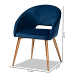 Load image into Gallery viewer, Baxton Studio Vianne Glam And Luxe Navy Blue Velvet Fabric Upholstered Gold Finished Metal Dining Chair
