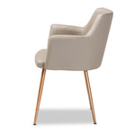 Load image into Gallery viewer, Baxton Studio Martine Glam And Luxe Greyish Beige Faux Leather And Gold Metal Dining Chair
