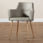 Load image into Gallery viewer, Baxton Studio Martine Glam And Luxe Greyish Beige Faux Leather And Gold Metal Dining Chair
