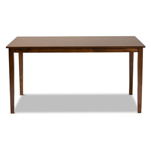 Baxton Studio Eveline Modern And Contemporary Walnut Brown Finished Rectangular Wood Dining Table