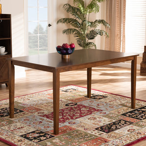 Baxton Studio Eveline Modern And Contemporary Walnut Brown Finished Rectangular Wood Dining Table