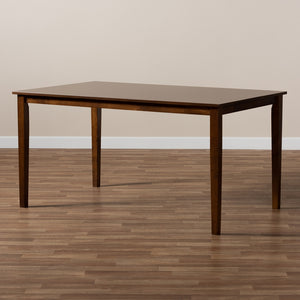 Baxton Studio Eveline Modern And Contemporary Walnut Brown Finished Rectangular Wood Dining Table