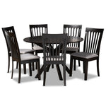 Load image into Gallery viewer, Baxton Studio Lore Modern And Contemporary Grey Fabric Upholstered And Dark Brown Finished Wood 7-Piece Dining Set
