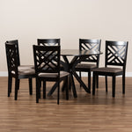 Load image into Gallery viewer, Baxton Studio Norah Modern And Contemporary Sand Fabric Upholstered And Dark Brown Finished Wood 7-Piece Dining Set
