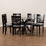 Load image into Gallery viewer, Baxton Studio Norah Modern And Contemporary Grey Fabric Upholstered And Dark Brown Finished Wood 7-Piece Dining Set
