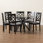 Load image into Gallery viewer, Baxton Studio Jana Modern Grey Fabric And Espresso Brown Finished Wood 7-Piece Dining Set
