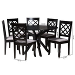 Load image into Gallery viewer, Baxton Studio Jana Modern Grey Fabric And Espresso Brown Finished Wood 7-Piece Dining Set
