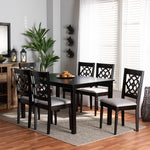 Load image into Gallery viewer, Baxton Studio Renaud Modern And Contemporary Grey Fabric Upholstered And Dark Brown Finished Wood 7-Piece Dining Set
