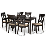 Load image into Gallery viewer, Baxton Studio Lucie Modern And Contemporary Sand Fabric Upholstered And Dark Brown Finished Wood 7-Piece Dining Set
