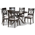 Load image into Gallery viewer, Baxton Studio Jessie Modern And Contemporary Grey Fabric Upholstered And Dark Brown Finished Wood 7-Piece Dining Set
