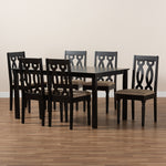 Load image into Gallery viewer, Baxton Studio Cherese Modern And Contemporary Sand Fabric Upholstered And Dark Brown Finished Wood 7-Piece Dining Set
