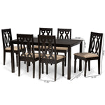 Load image into Gallery viewer, Baxton Studio Cherese Modern And Contemporary Sand Fabric Upholstered And Dark Brown Finished Wood 7-Piece Dining Set
