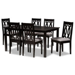 Load image into Gallery viewer, Baxton Studio Cherese Modern And Contemporary Grey Fabric Upholstered And Dark Brown Finished Wood 7-Piece Dining Set
