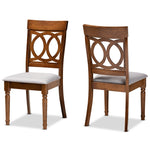 Load image into Gallery viewer, Baxton Studio Lucie Modern And Contemporary Grey Fabric Upholstered And Walnut Brown Finished Wood 2-Piece Dining Chair Set
