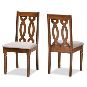 Baxton Studio Cherese Modern and Contemporary Fabric Upholstered and Finished Wood 2-Piece Dining Chair Set