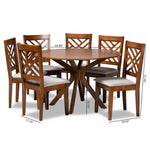 Load image into Gallery viewer, Baxton Studio Norah Modern And Contemporary Grey Fabric Upholstered And Walnut Brown Finished Wood 7-Piece Dining Set
