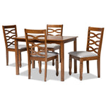 Load image into Gallery viewer, Baxton Studio Lanier Modern And Contemporary Grey Fabric Upholstered And Walnut Brown Finished Wood 5-Piece Dining Set
